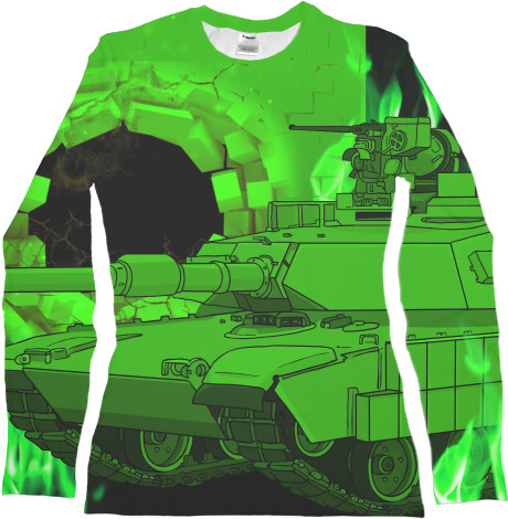 World of Tanks - Футболка з Довгим Рукавом Жіноча 3D - Abrams Fire - Mfest