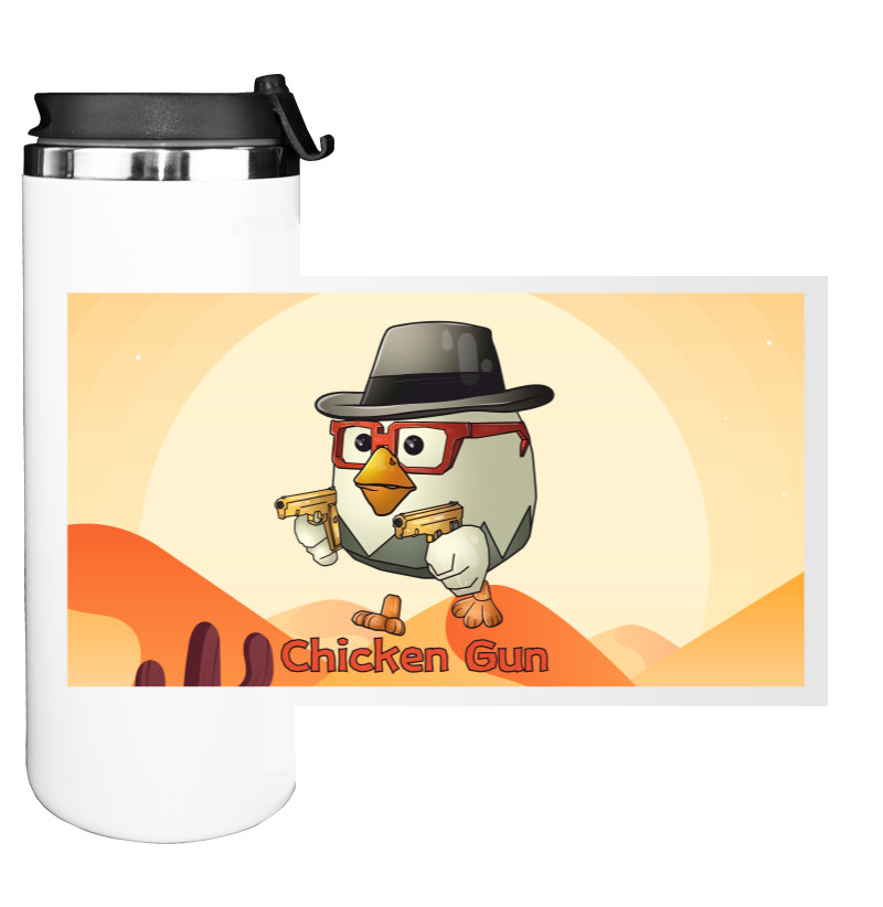 Chicken Gun - Water Bottle on Tumbler -  Chicken Gun 12 - Mfest