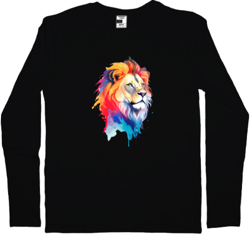 Львы - Men's Longsleeve Shirt - Colorful art illustration - lion head - Mfest