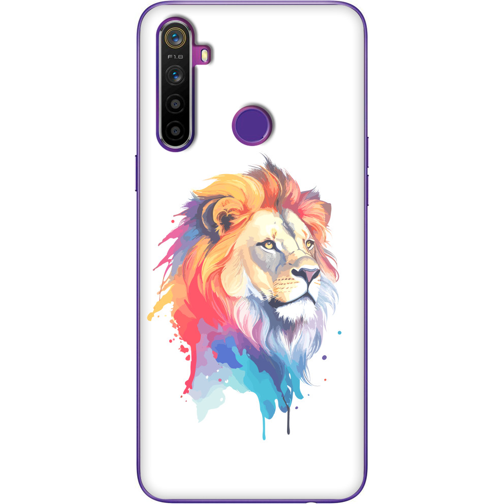Colorful art illustration - lion head