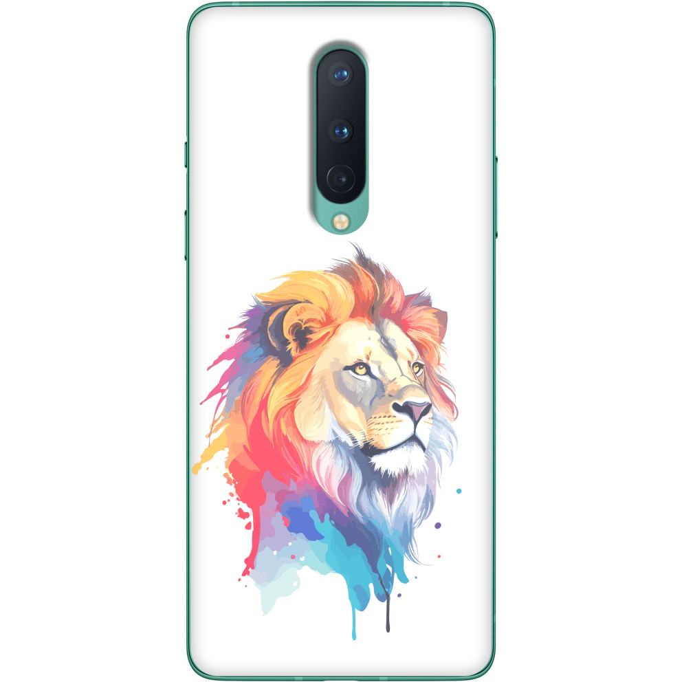 Львы - Чехол OnePlus - Colorful art illustration - lion head - Mfest