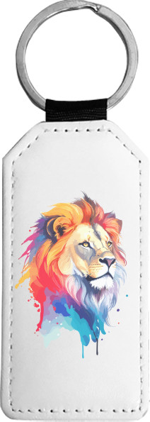 Львы - Rectangular Keychain - Colorful art illustration - lion head - Mfest
