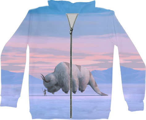Аватар: Легенда об Аанге - 3D Zip Hoodie Unisex - Avatar and Appa - Mfest