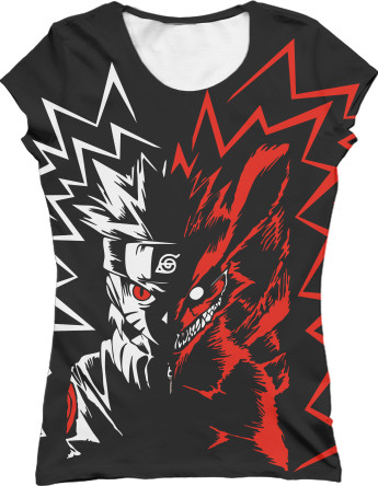 Наруто - T-shirt 3D Women's - naruto two face - Mfest