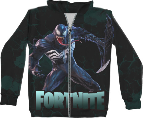 Fortnite - 3D Zip Up Hoodie Kids - Fortnite Venom - Mfest