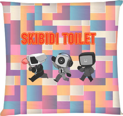 Skibidi Toilet VS Cameraman - Подушка квадратная - Камера мен 3 - Mfest