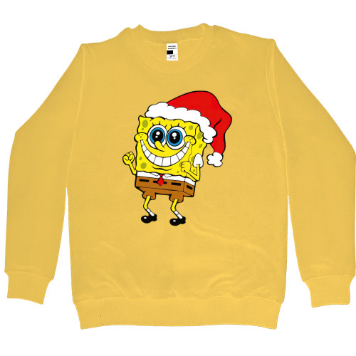 Губка Боб - Sweatshirt Premium Women - SpongeBob in a Christmas hat - Mfest