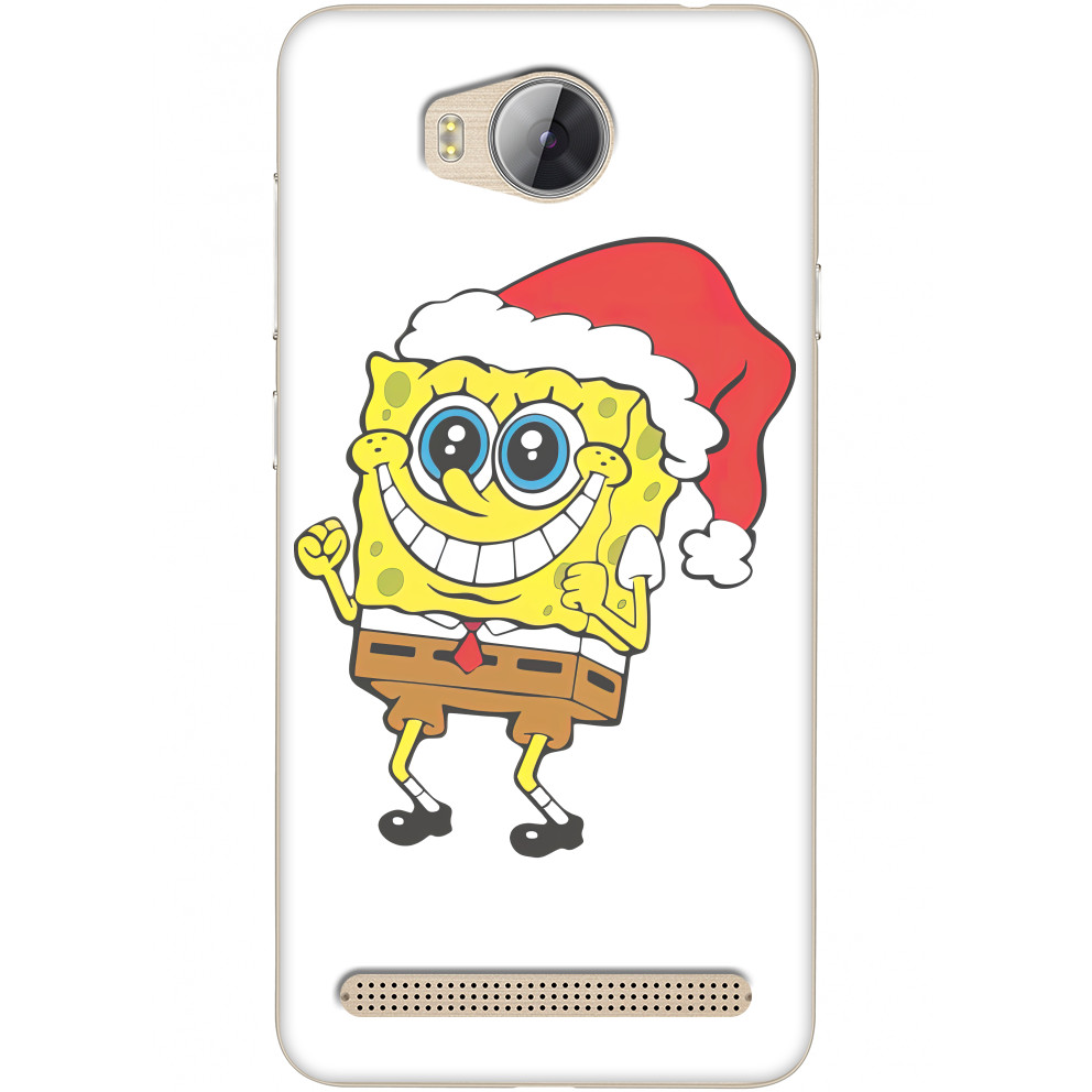 SpongeBob in a Christmas hat