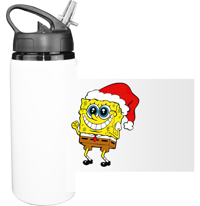 SpongeBob in a Christmas hat