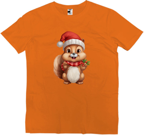 НОВЫЙ ГОД - Premium Men's T-shirt -  New Year's squirrel - Mfest