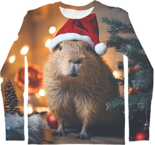 Capybara - Longsleeve 3D Male - New Year's capybara - Mfest