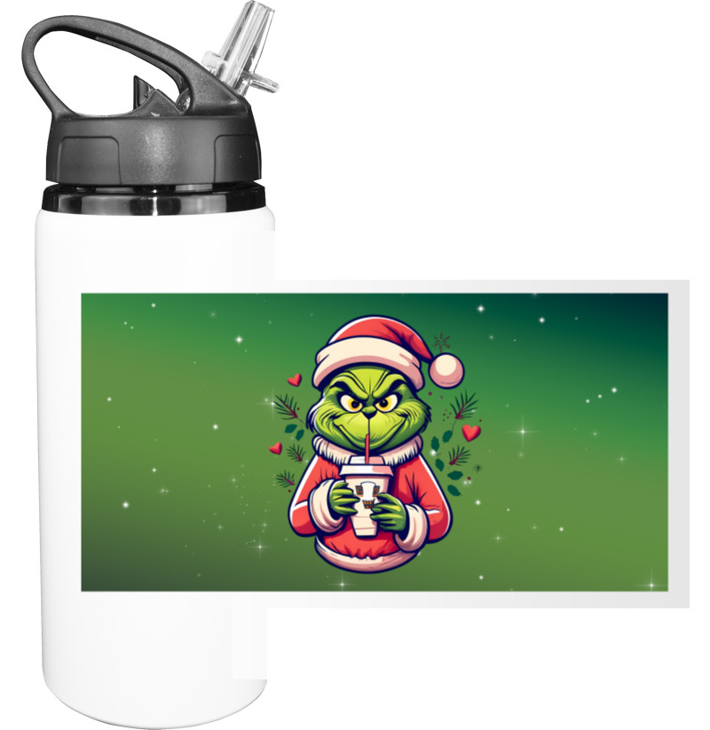 Grinch with a cup