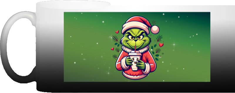 Grinch with a cup