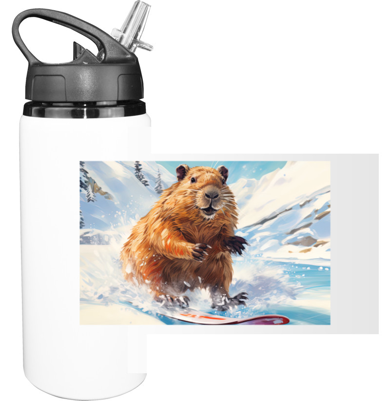 Capybara - Bottle for water - Capybara on a skateboard - Mfest