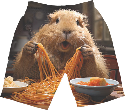 Capybara - Shorts 3D Kids - Capybara eats noodles - Mfest
