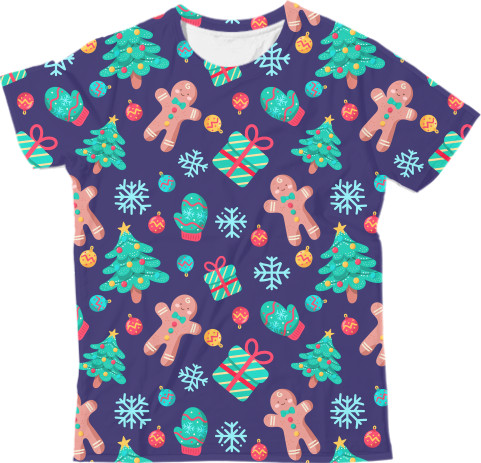 НОВЫЙ ГОД - T-shirt 3D Man - Christmas Pattern 3 - Mfest