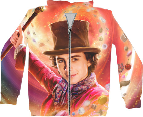 КИНО И СЕРИАЛЫ - 3D Zip Hoodie Unisex - Wonka - Mfest