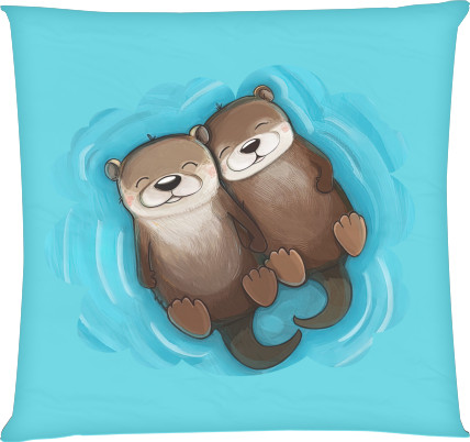 Love is - Pillow square - Otters in love - Mfest