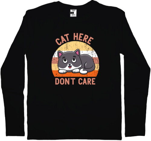 Котики - Чоловічий лонгслів - Cat here don't care - Mfest