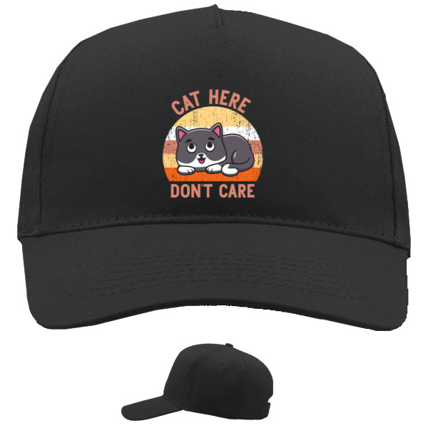 Котики - Кепка 5-панельна - Cat here don't care - Mfest