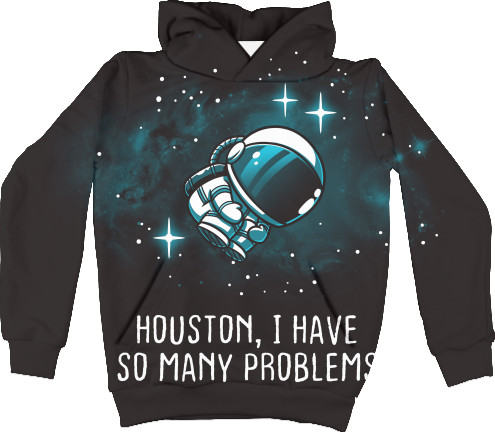 Космос - Худі 3D Унісекс - Houston i have so many problems - Mfest