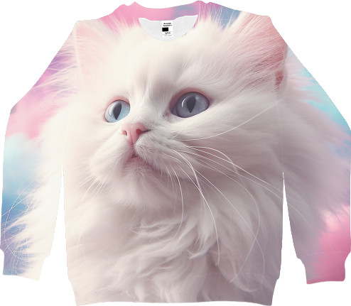 Коты и Кошки - Sweatshirt 3D Children's - Kitten with colorful clouds - Mfest