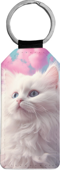 Котики - Брелок прямокутний - Кошеня з барвистими хмарами - Mfest