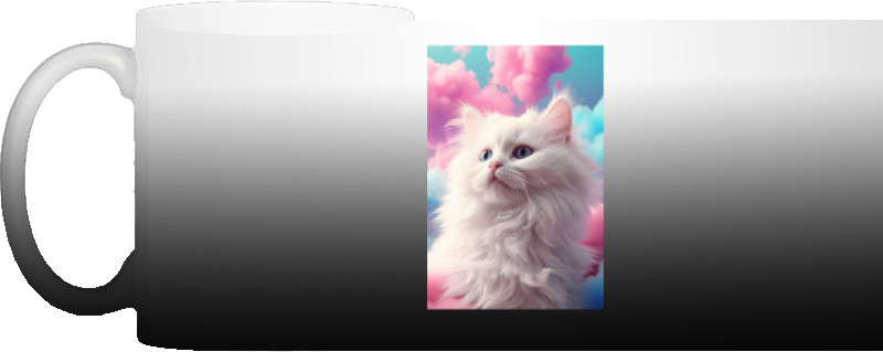 Котики - Чашка Хамелеон - Кошеня з барвистими хмарами - Mfest