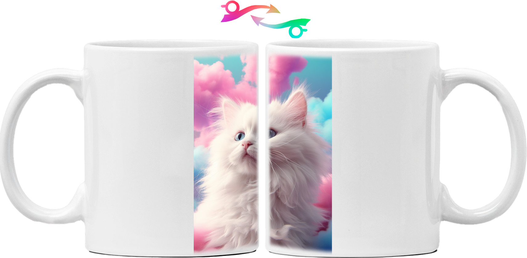 Котики - Чашка 325мл - Кошеня з барвистими хмарами - Mfest