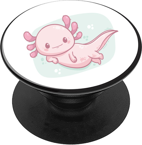 Морські тварини - PopSocket Підставка для мобільного -  Рожевий аксолотль - Mfest