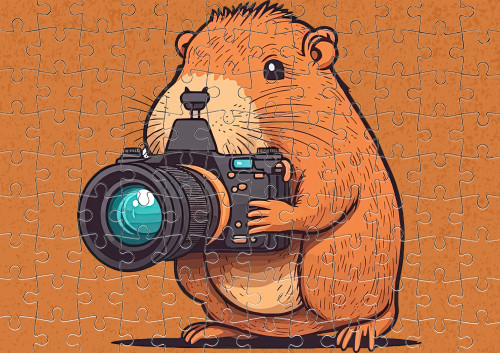 Capybara with a camera