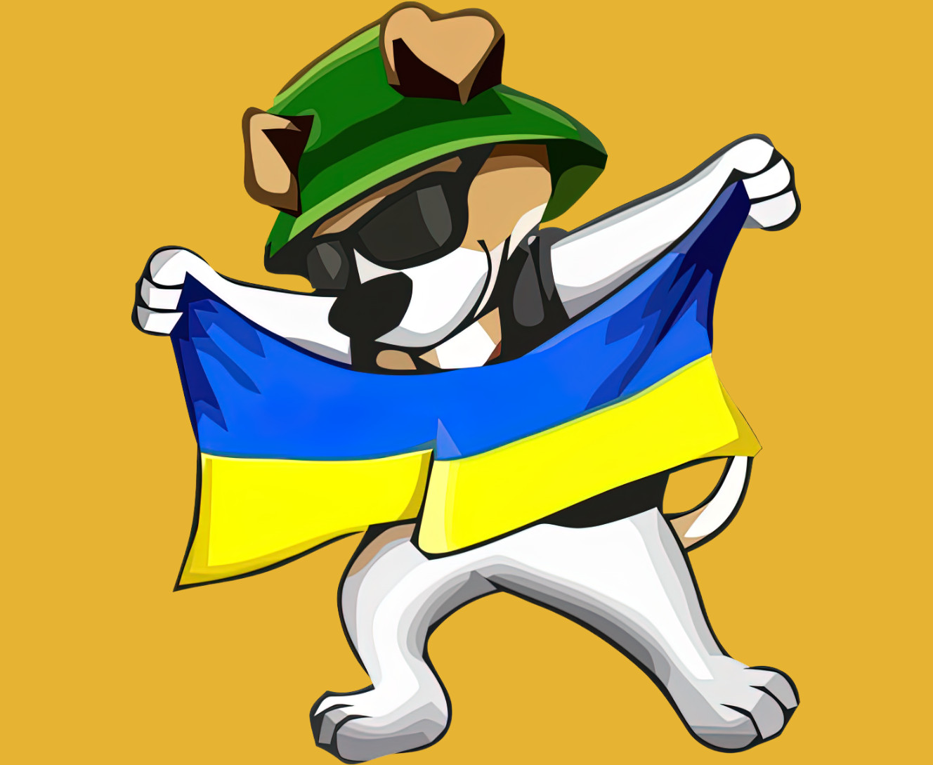 Patronus dog with a flag
