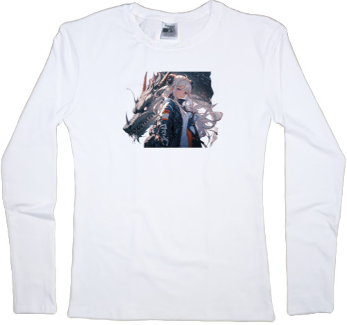 Anime - Longsleeve Premium Female - Girl and Dragon - Mfest