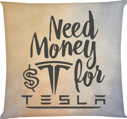 Tesla - Pillow square - Need Money for TESLA - Mfest