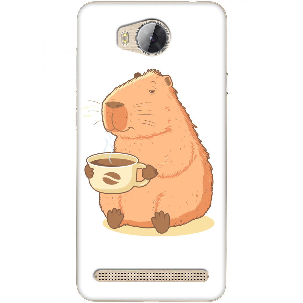 Capybara with coffee