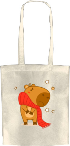 Capybara - Eco-Shopping Bag - Capybara in a scarf - Mfest