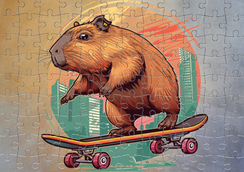 Capybara on a skateboard