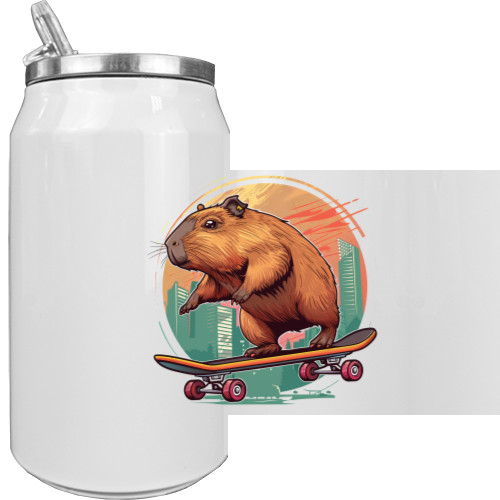 Capybara on a skateboard
