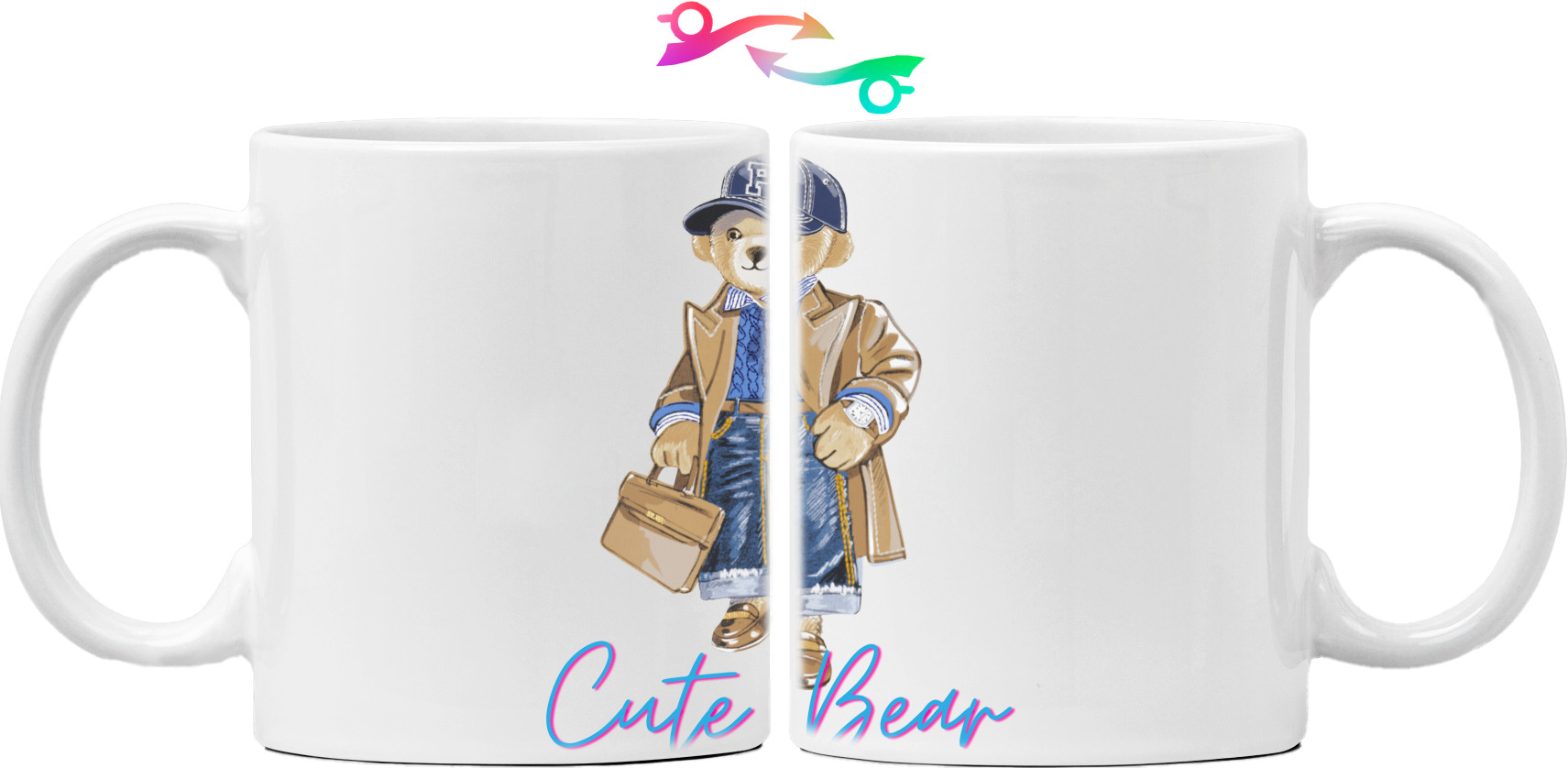 Панди - Чашка 325мл - Cute Bear, Teddy Bear, Стильный мишка - Mfest