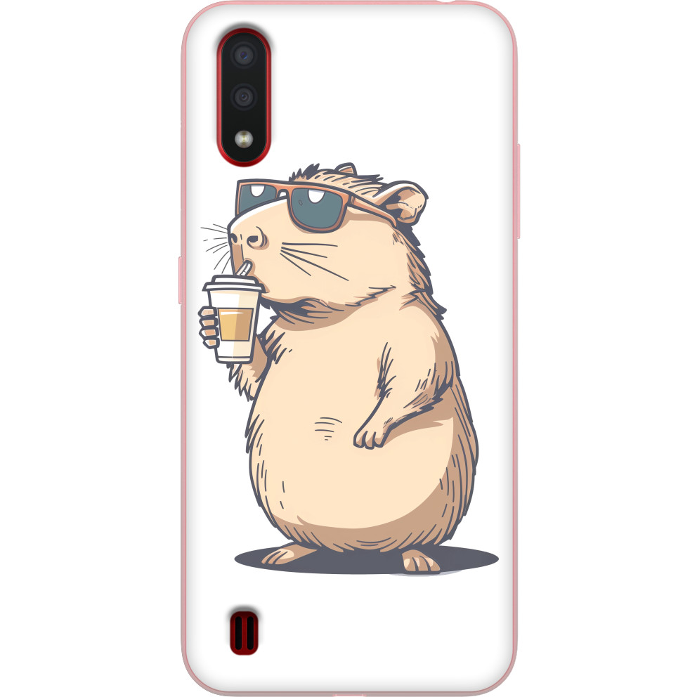 Capybara with coffee