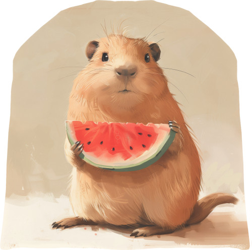 Capybara and watermelon