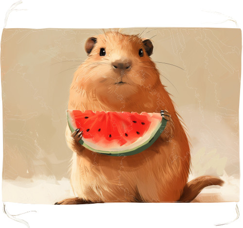 Capybara and watermelon