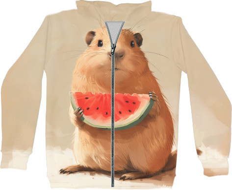 Capybara and watermelon