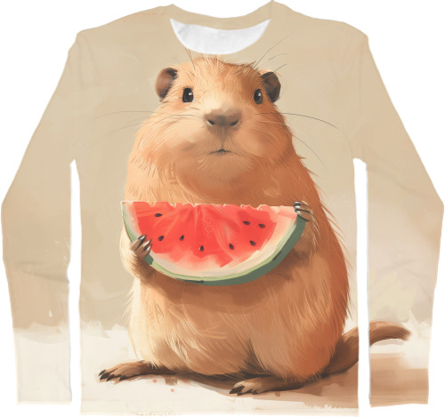 Capybara and watermelon