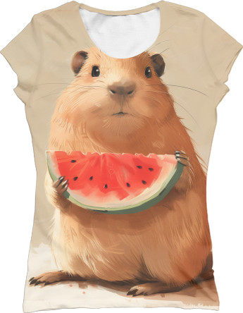 Capybara and watermelon