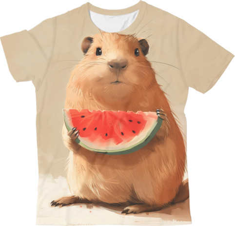 Capybara and watermelon