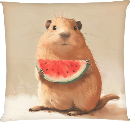 Capybara and watermelon