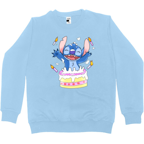 Лила и Стич - Sweatshirt Premium Men - Stitch with cake - Mfest