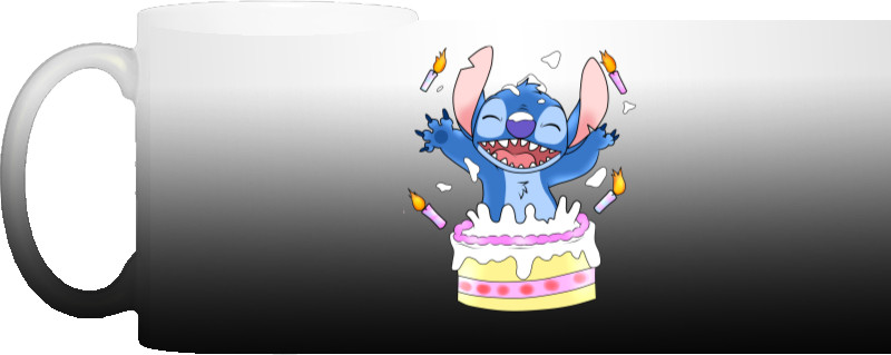 Stitch with cake