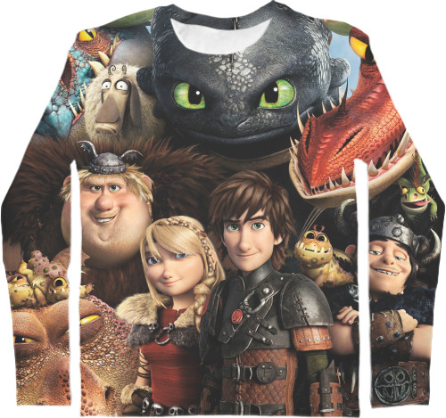 Как приручить дракона - Longsleeve 3D Male - How to Train Your Dragon - Mfest